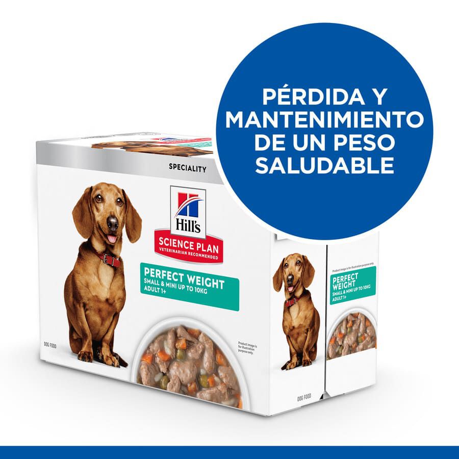 48 sobres x 80 g Hill's Science Plan Perfect Weight Adult Small y Mini estofado de pollo y vegetales sobre para perros &iexcl;Pack ahorro!, , large Imagen numero 5